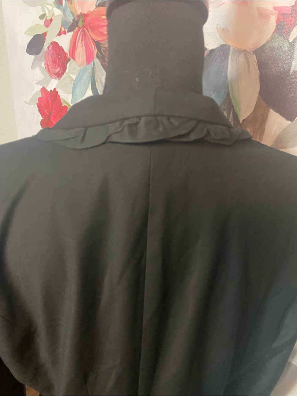 LOFT Black Ruffle-Trim Single-Button Blazer - Picture 12 of 13